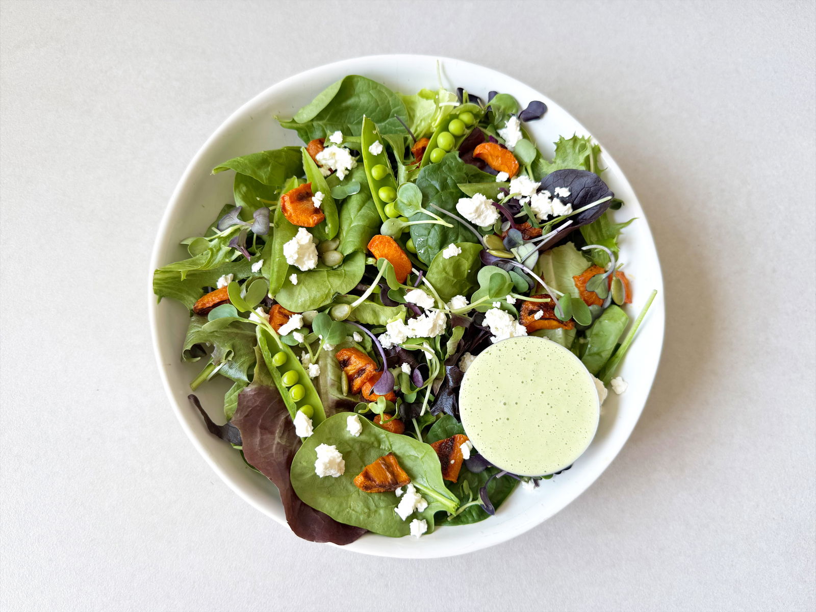 Roasted Carrot Green Goddess Salad